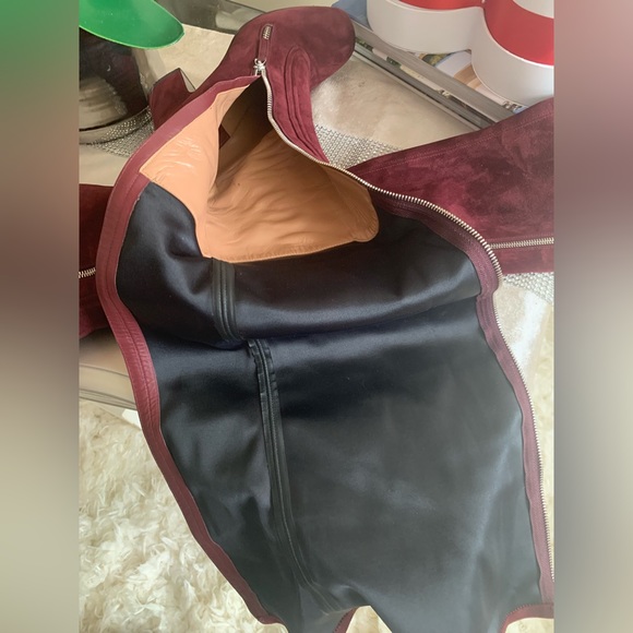 OVER-THE-KNEE BURGUNDY SUEDE SOCK BOOTS SZ 10.5 by LAURENCE DACADE 🔥🔥🔥🔥 - Picture 11 of 17